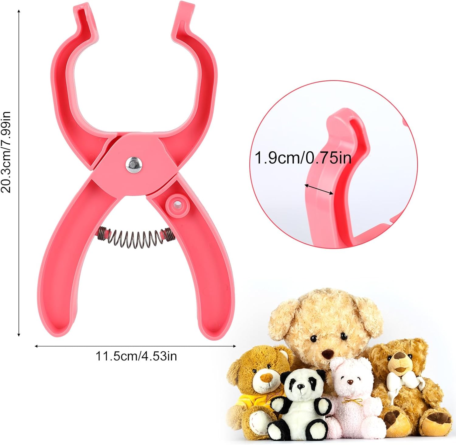 Gosknor Safety Eye Tool for Crocheting, Safety Eye Snapper Pliers Auxiliary Tool with 60pcs 12-30mm Doll Puppet Bear Eyes for Amigurumi Crochet & Stuffed Animal Making Supplies DIY Craft (Pink) - Image 2