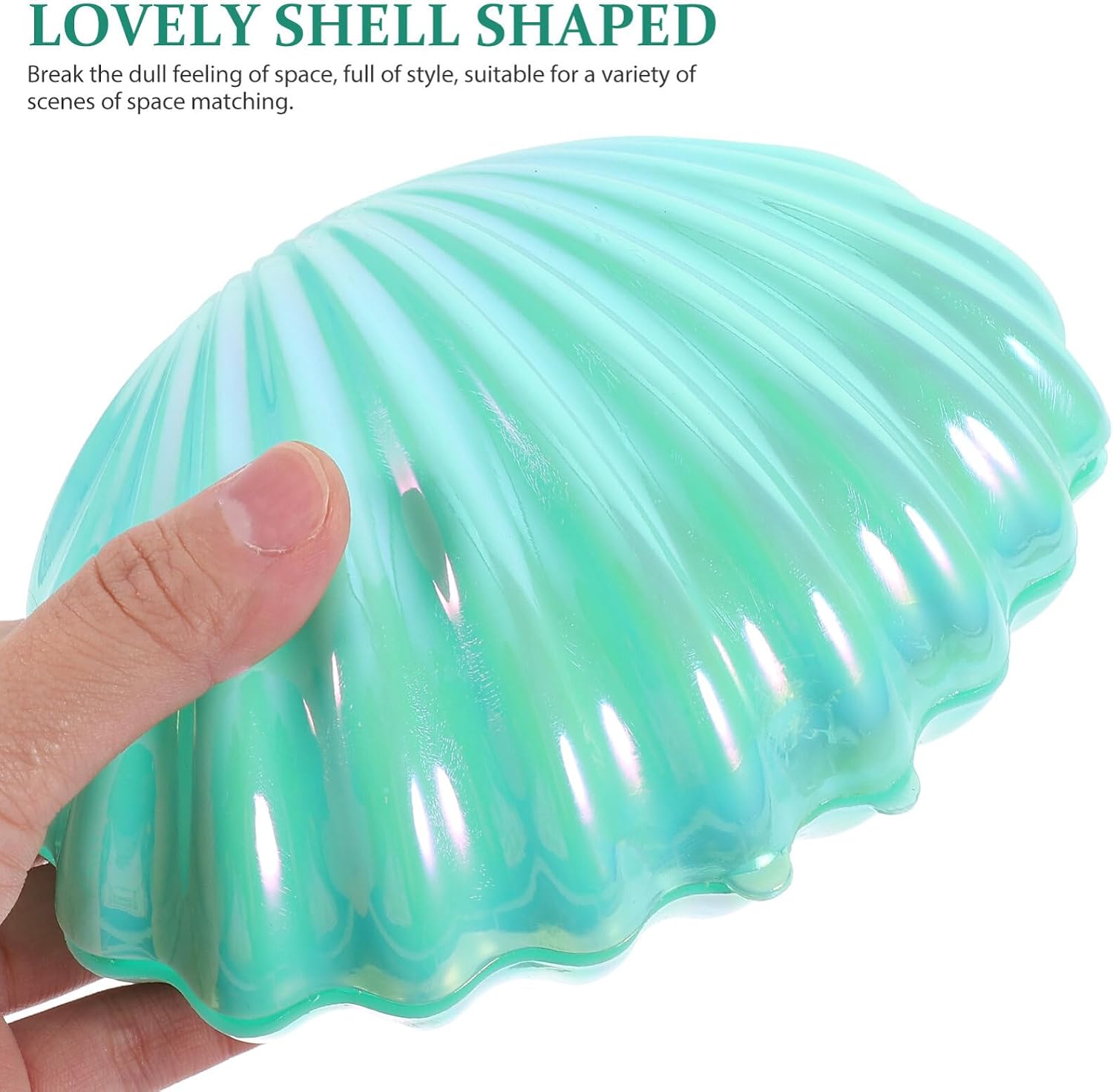 jojofuny Xmas Shell Jewelry Box Green PP Storage for Small Jewelry
