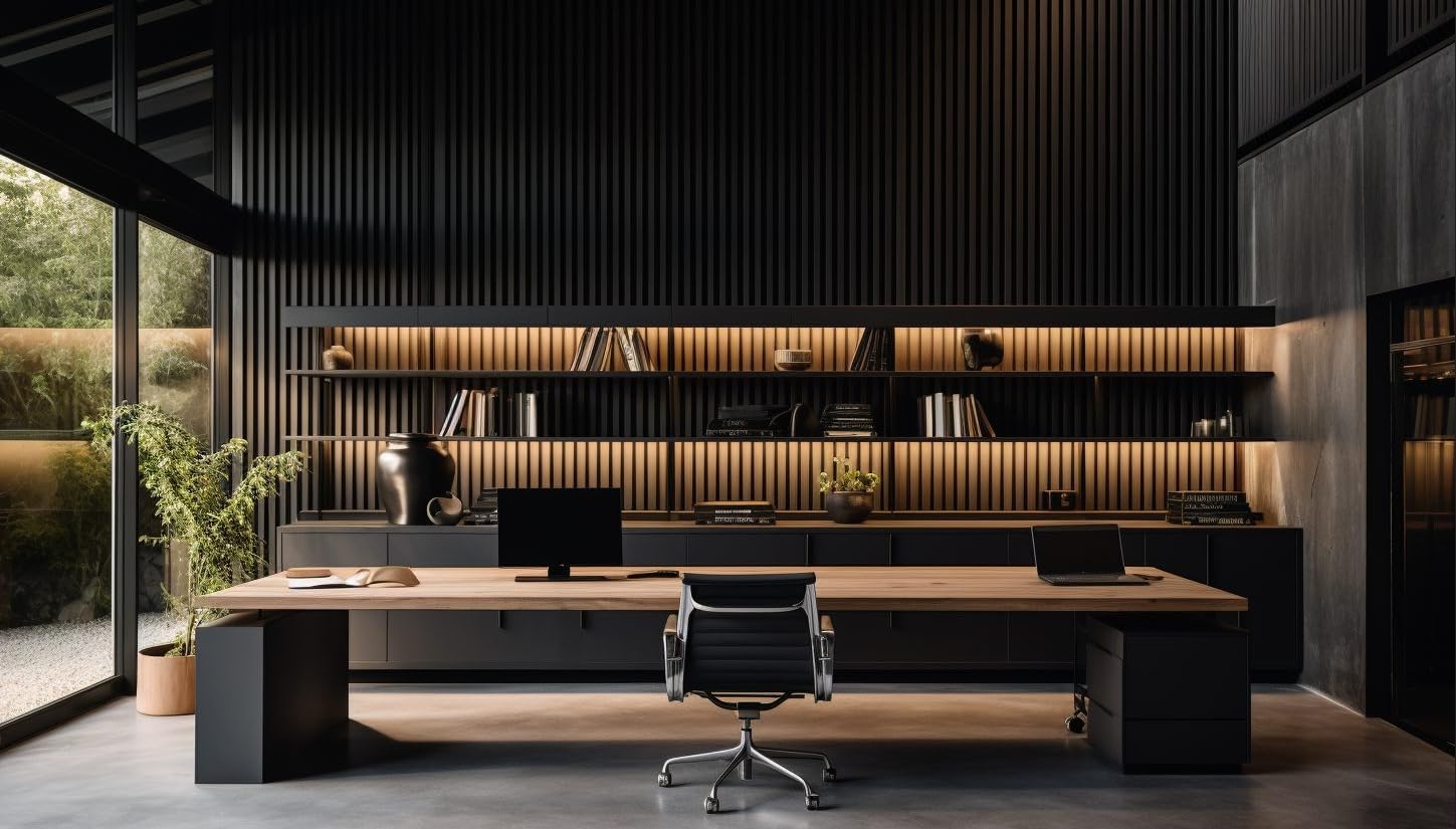 6 Pieces Wall Panels for Your Home/Office Or Any Residential/Commercial/ - Improvement PVC for Interior Use Only Upgrade Your Wall with Our Amazing Wall Panels. (Black)