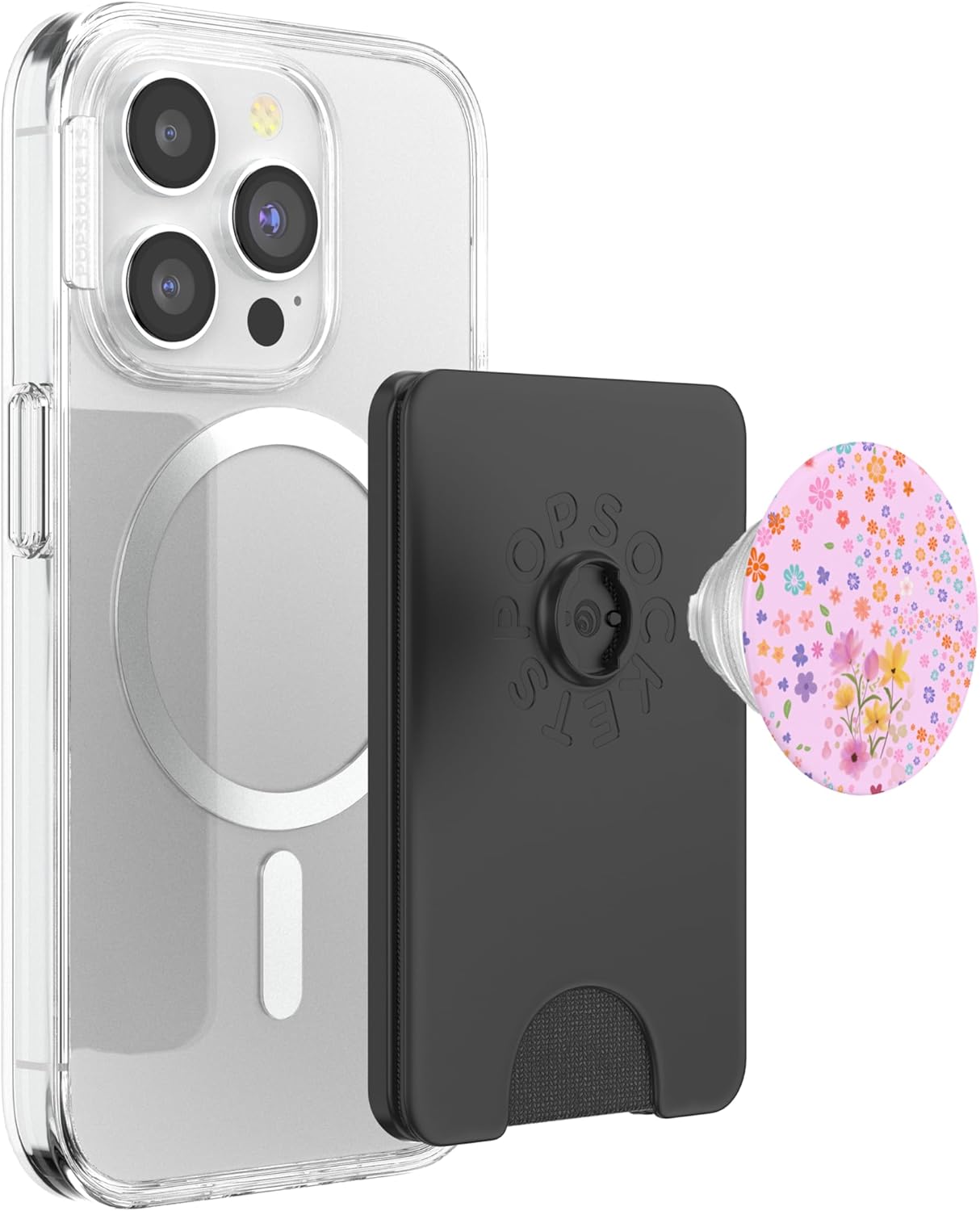 Pastel Spring Flowers Colorful Floral Burst Pattern Art Cute PopSockets PopWallet for MagSafe