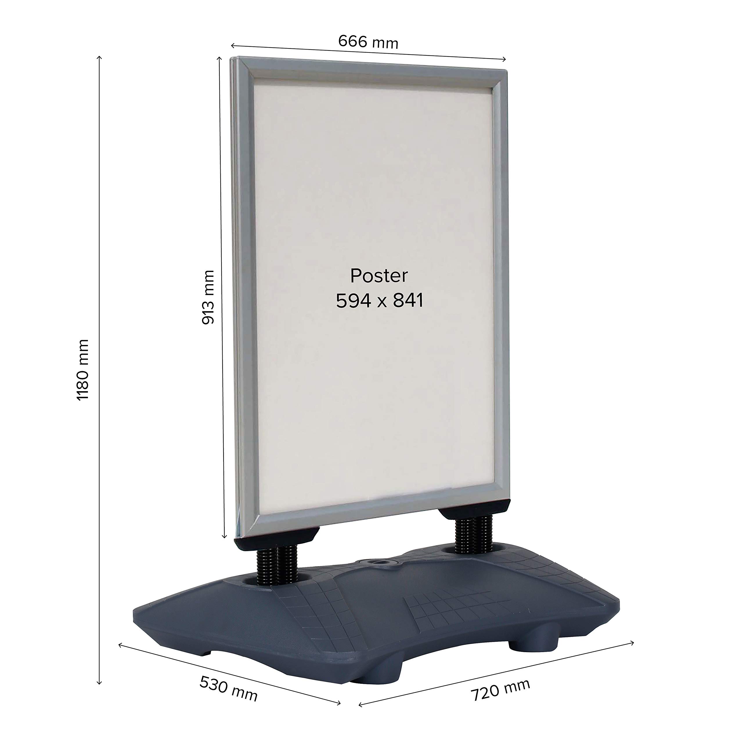 WindPro® PREMIUM | Plakataufsteller A1 wasserfest silber | GEN2