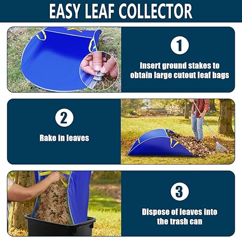 Miniatura 6 de Recolector de hojas, bolsas de hojas desplegables portátiles, herramientas plegables para recoger hojas, cargador de hojas, bolsas de jardín