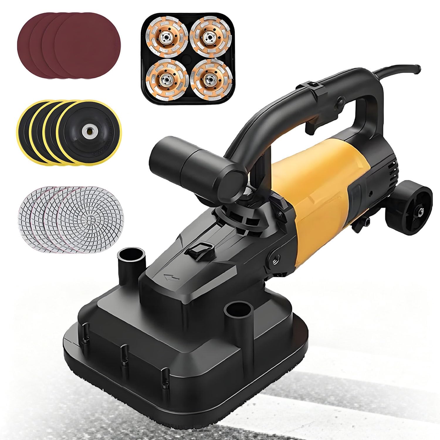 Levigatrice per Pavimenti in Cemento a 4 Teste da 3800 W con 6 velocità WithRod