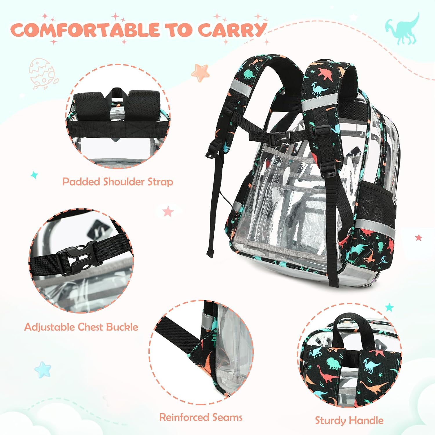 Digobay Clear Corduroy Backpack Boys Lunch