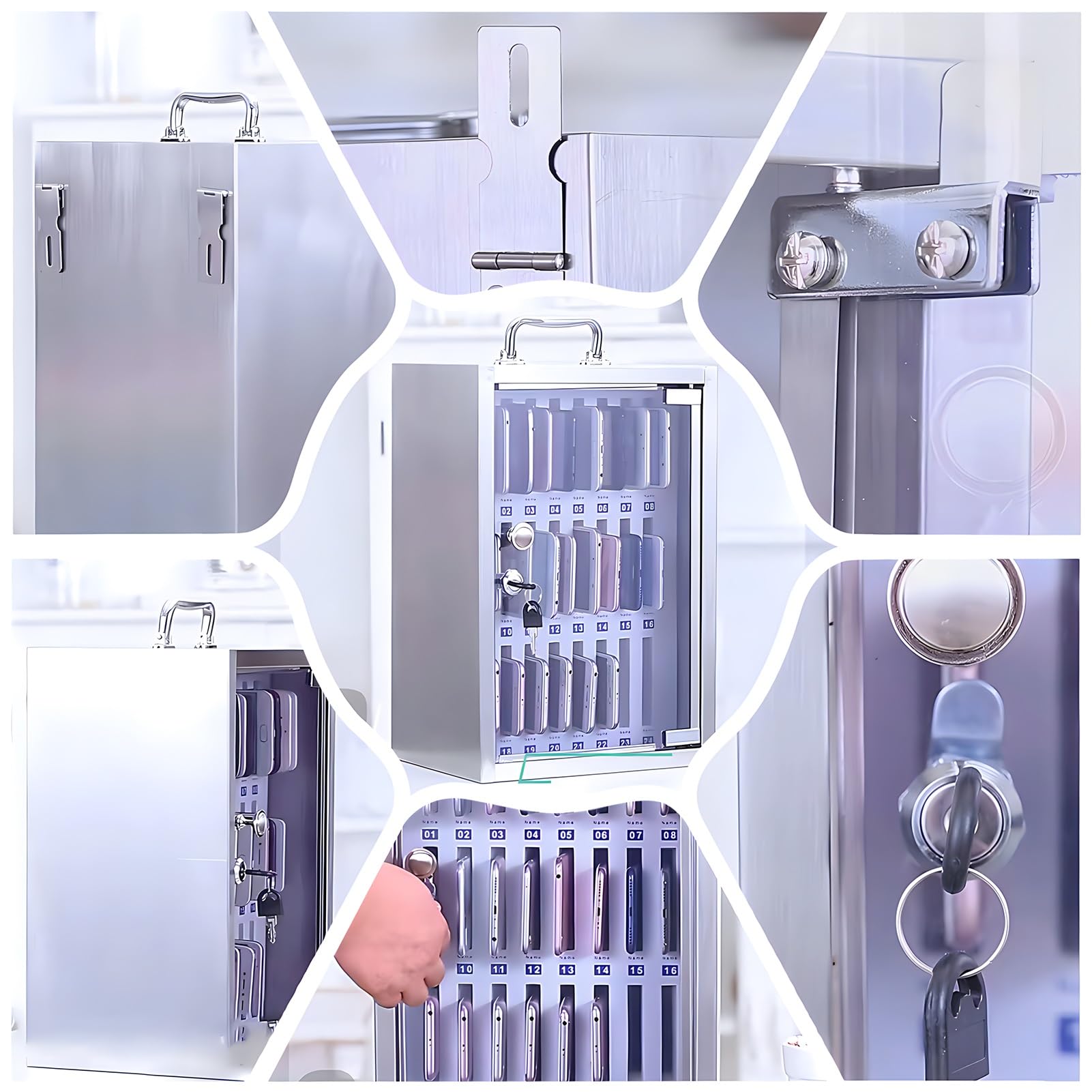 Caja De Seguridad Para Móviles Almacenamiento De Pared 36 Ranuras Metálicas Armario Para Teléfonos Móviles Solución De Almacenamiento Ideal Para El Hogar Y La Oficina Diseño Elee Para Un Fác