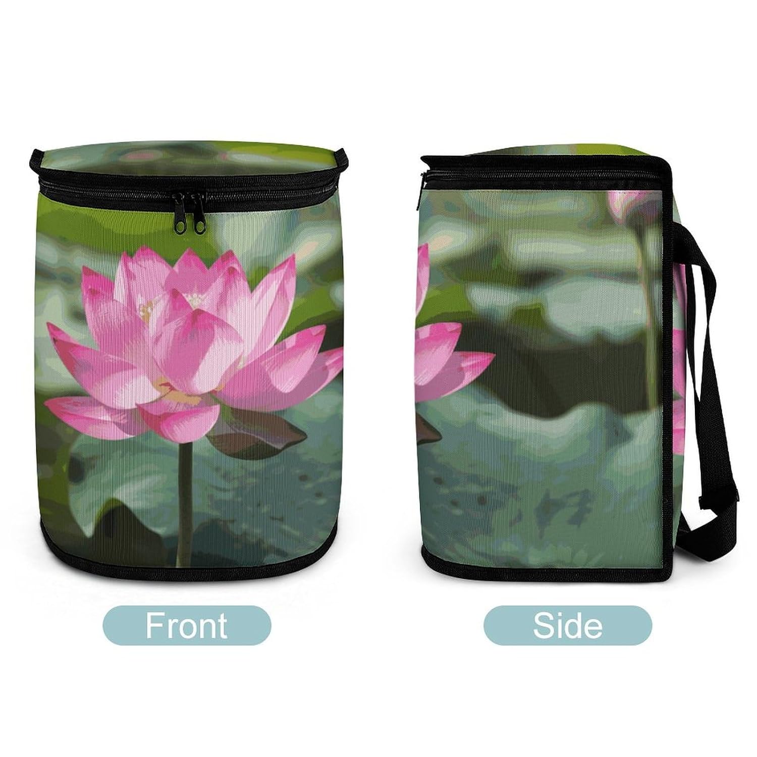 Lotu Flowers Car Trash Can Bin Bag Waterproof Car Garbage Can Bag Trash Can for Car Car Trash Can for Women Men Garbage Can for Car Car Trash Can with Lid Trash for Car Trucks Rvs
