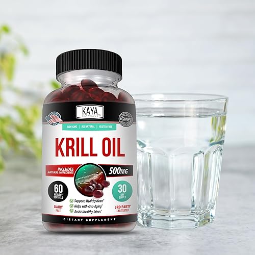 Miniatura 5 de Kaya Naturals - Aceite de krill antártico de 500 mg con Omega 3, EPA, DHA, fosfolípidos y suplemento de astaxantina - Vitamina para el cerebro y la