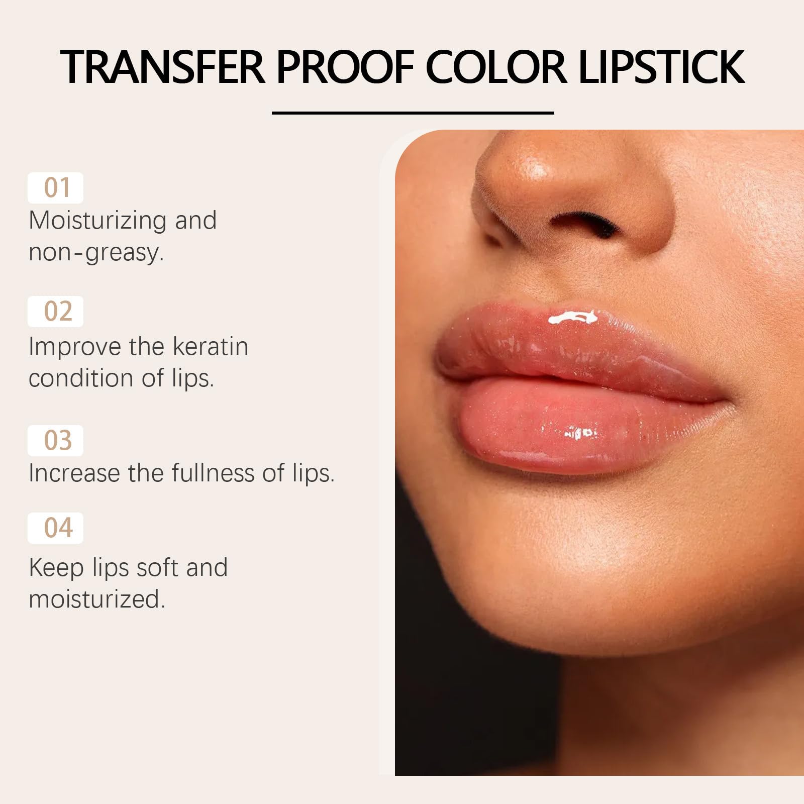 PH-regulierender Lippenstift Für Reife Frauen, Farbwechsel Von Transparent Zu Roségoldener Folie, Feuchtigkeitsspendende Und Langanhaltende Lippenpflege (5pcs)