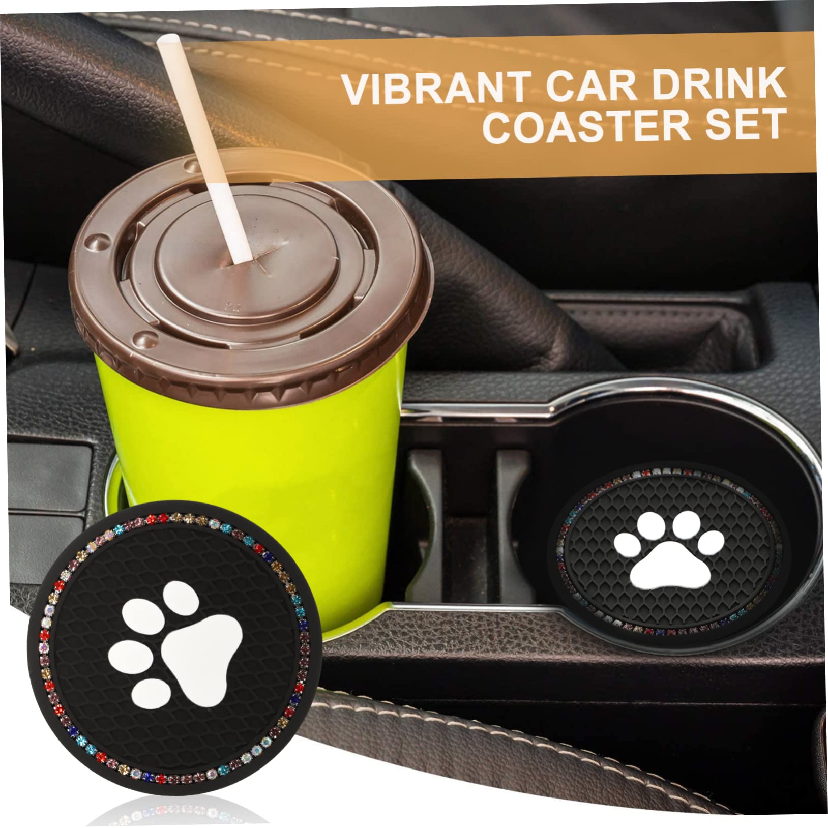 Anneome 2Pcs Cup Coasters with Claw Pattern Stylish Auto Accessories for Vehicle Decor Heat Insulation Protection for Cup Holders Elegant for Car