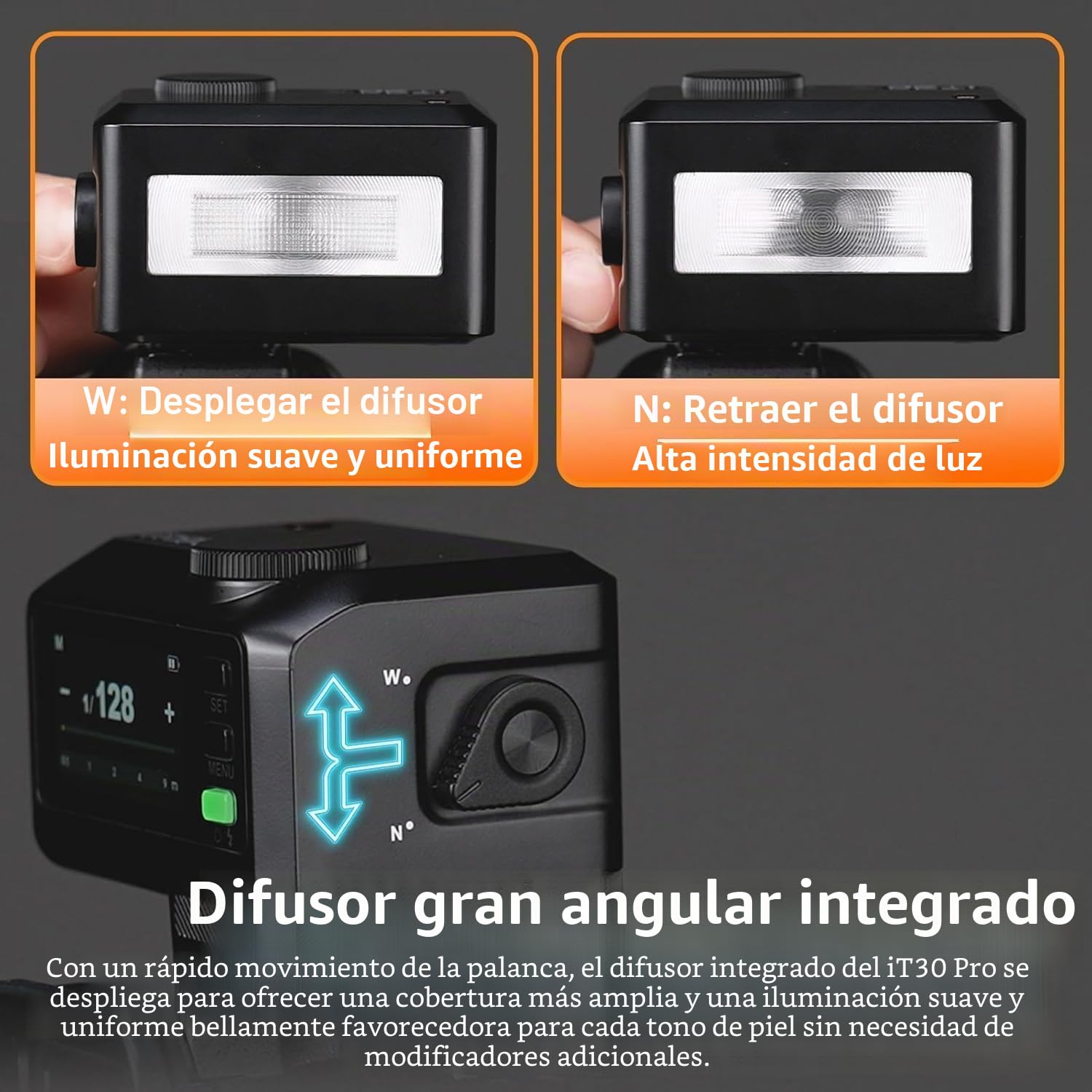 Flash Godox IT30Pro F para Fuji, IT30ProF IT30 Pro F TTL HSS 1/8000s Mini Flash Camera, Compatible con Fujifilm X100VI GFX100RF XS20 XS10 XT30 II XT5 XM5 GFX50S GFX50R X-T4 X-T3 X-E4 | Flash inalámbrico TTL 2.4G HSS 1/8000s, compatible con X100VI XT5 XM5