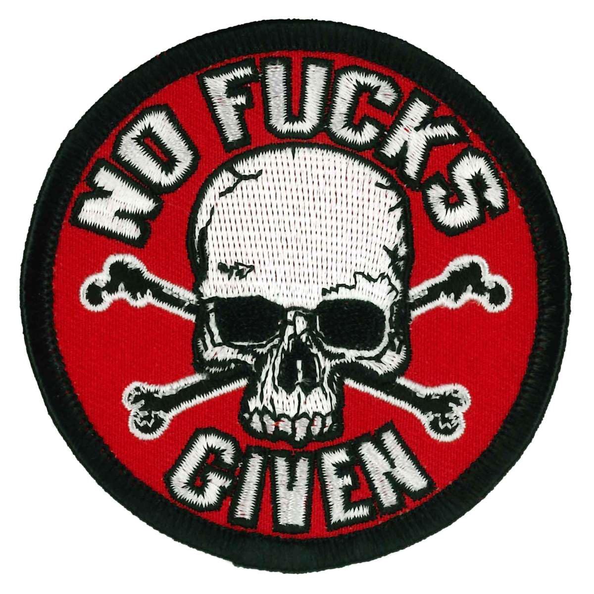 Hot Leathers No Fucks Given 3x3 Skull Patch PPW1032-3 Width x 3 Height Inches