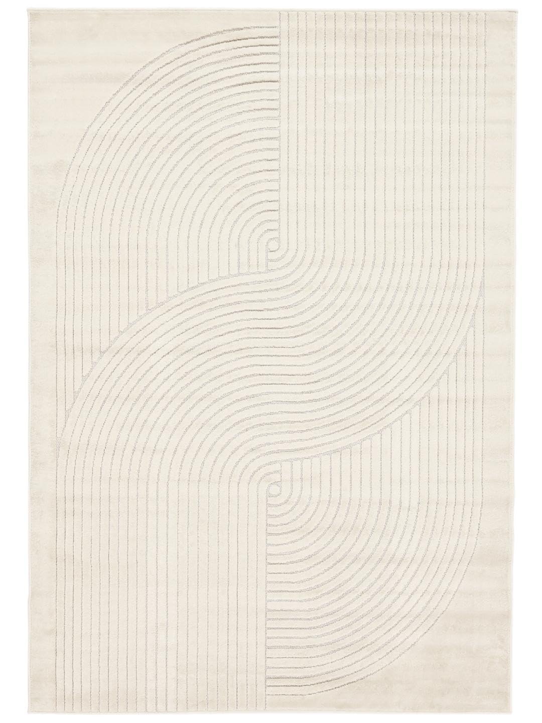 Tapis Moderne Crizia – 230 X 160 Cm – Poil Moyen Beige – Pour Salon Ou Chambre – Fabrication Responsable