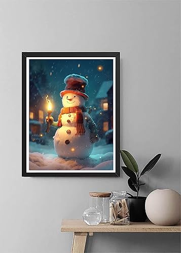 Miniatura 3 de Diymood Pintura por números para adultos, muñeco de nieve, pintura al óleo de Navidad, pintura acrílica por números, kits para niños y adultos