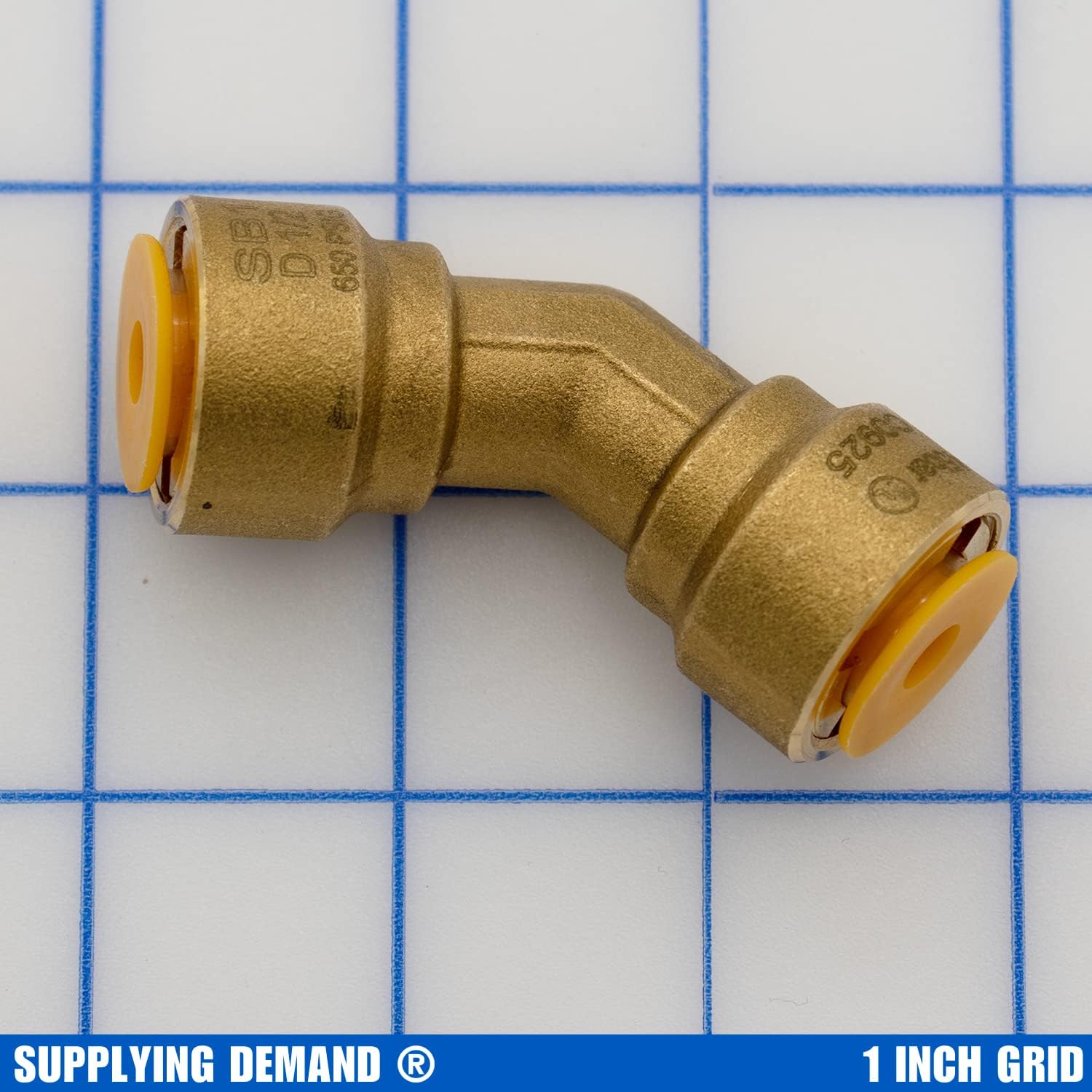 Supplying Demand SB1 1/2 Inch 45 Degree Elbow Quick Connect HVAC Brass Coupler Fitting