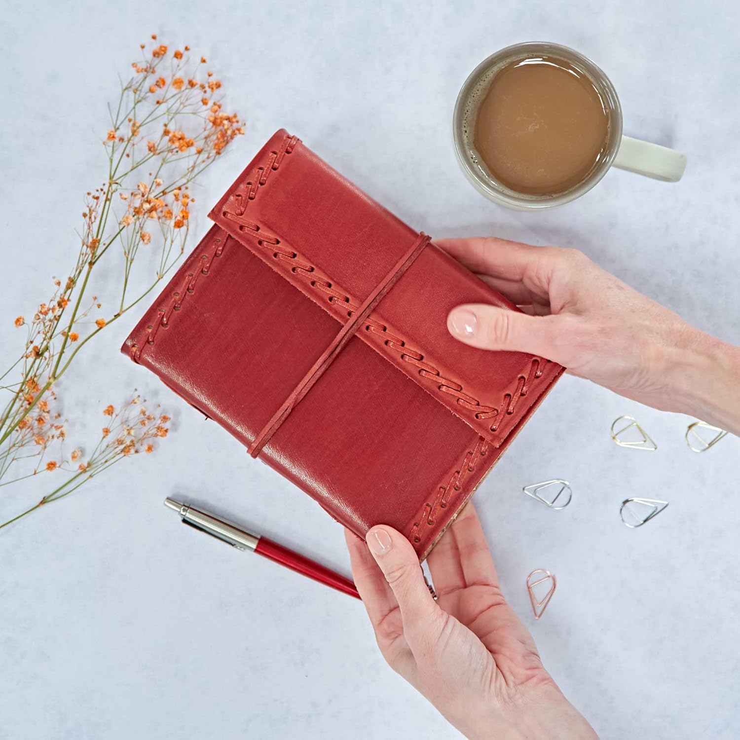 Paper High Leather Journal Notebook Large Stitched 135 x 185mm