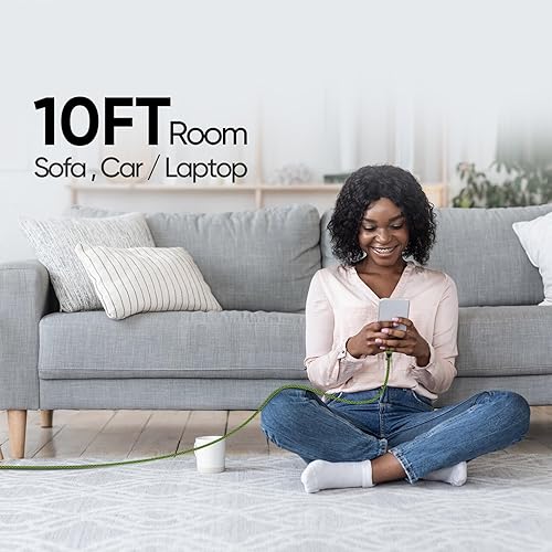 Miniatura 5 de Cargador para iPhone Paquete de 5, Cable Lightning USB de 10 pies, Cable Certificado Apple Mfi, Cable de Carga Rápida Trenzado de Nylon Compatible