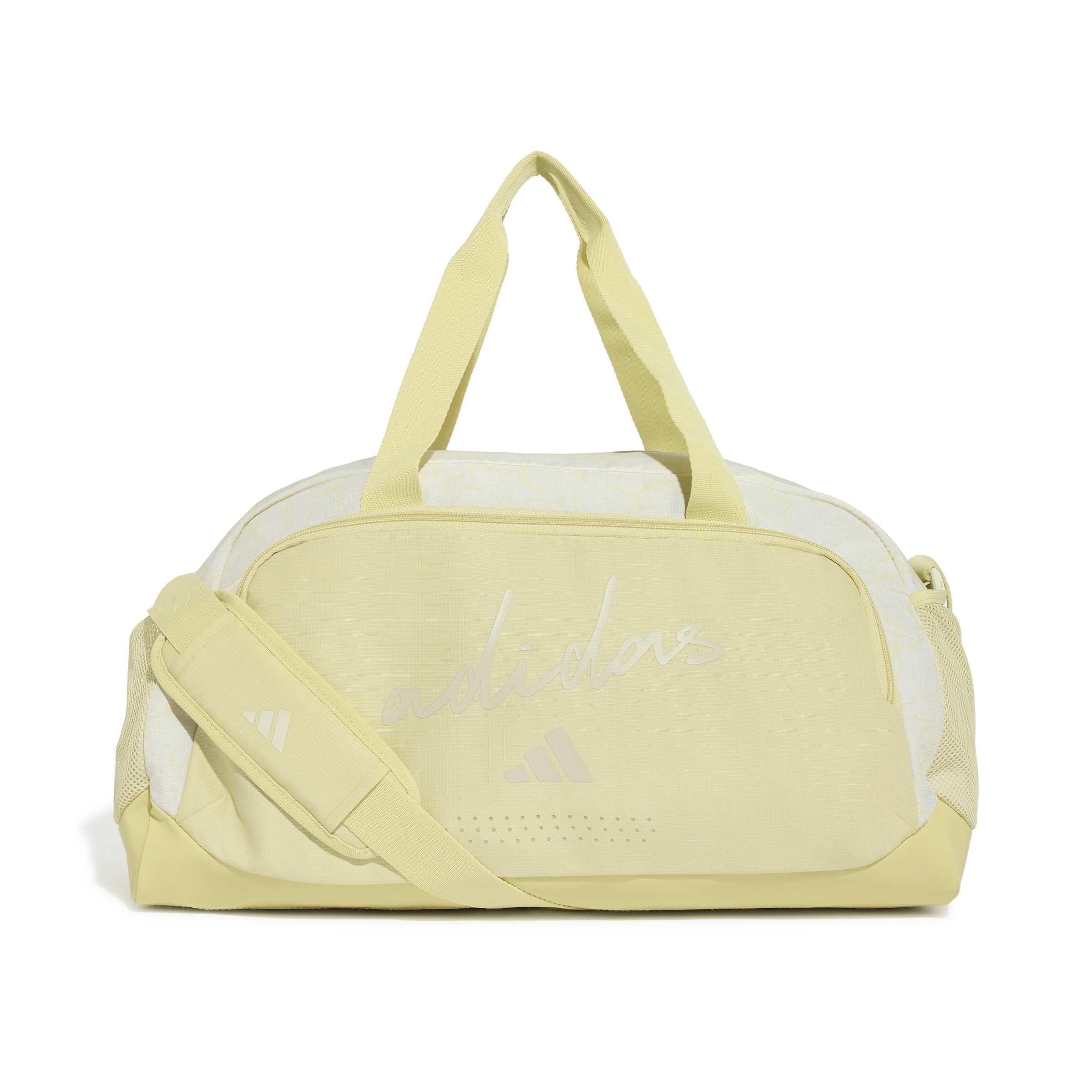adidas Women's Adidas Woman Defender Allover Graphic Duffle S Duffel_Bag, Dual Yellow/Orbit Grey, One Size