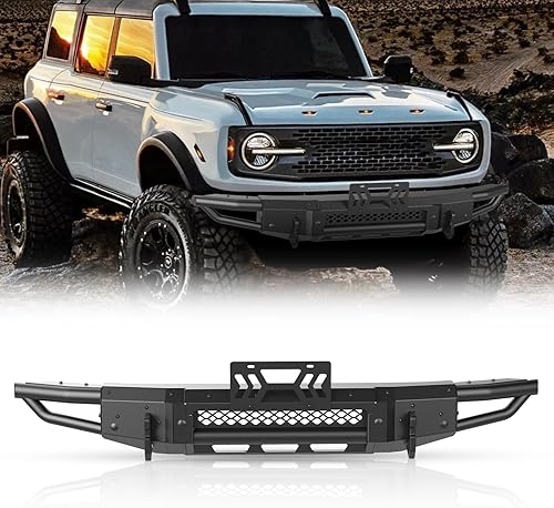 Bronco Parachoques modular delantero para Ford Bronco 2021 2022 2023 2024 24 puertas (excluye Bronco Sport & Raptor), parachoques todoterreno con