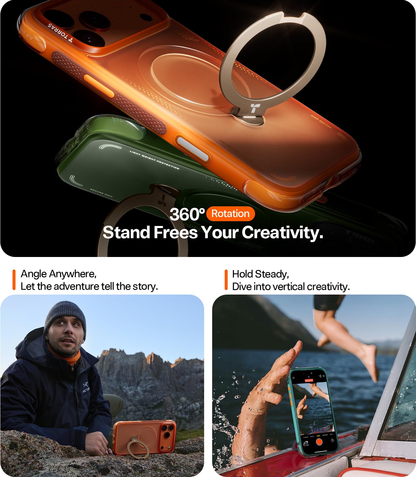 Amazon.com: TORRAS Ostand Q3 Air for iPhone 17 Pro Case with 360