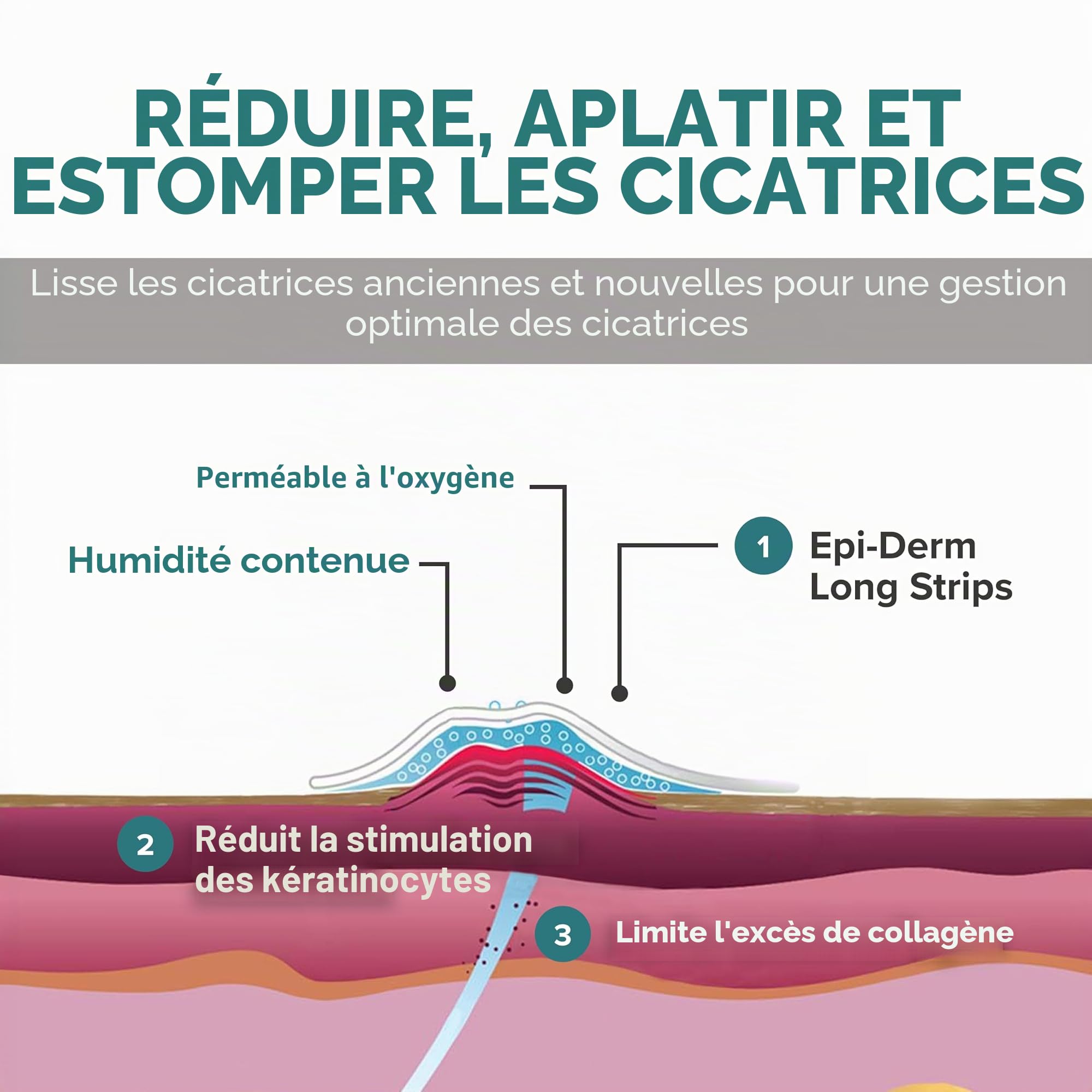 BIODERMIS - Film de traitement cicatrices | Silicone adhésif facile à découper | Réduit cicatrices après chirurgie | Transparent, 30x3,6cm, Silicone