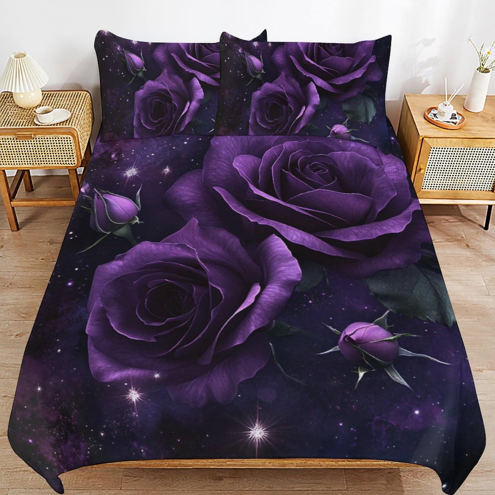 Housse de couette 220x240 cm facile à enfiler avec zip pour lit enfant motif animaux