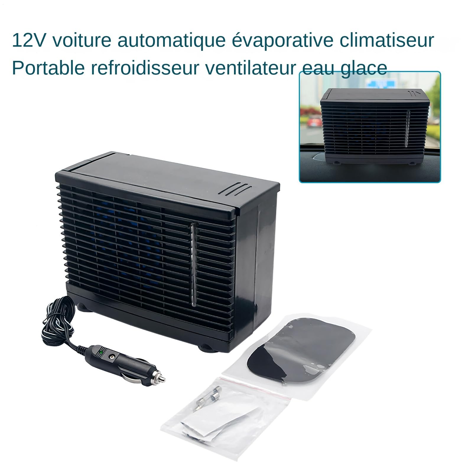 Aria condizionata Ventilatore portatile per auto - Dispositivo di ventilazione aria condizionata veicolo trasportabile,Dispositivo di raffreddamento evaporativo 12 V con serbatoio 'acqua per