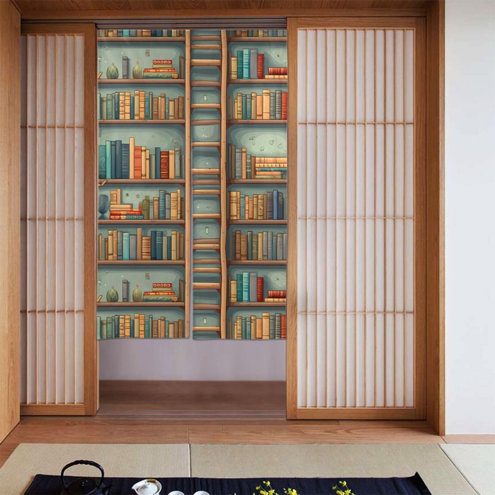 Rideaux occultants pour chambre à coucher au motif échelle ludique