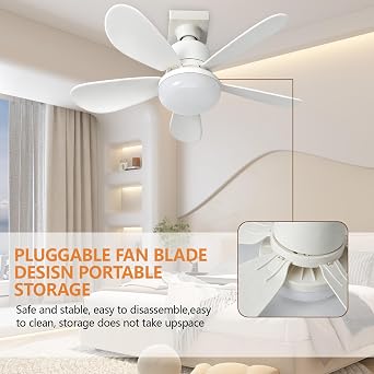 52cm Ceiling Fan Light, E27/B22 Ceiling Fan with Light and Remote, 40W LED Ceiling Fans Dimmable,3 Speeds 3 Colors,Ceilings Lamp for Bedroom, Kitchen, Bathroom,No Base (E27/B22) [Energy Class A+]