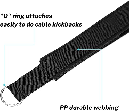 Miniatura 4 de Correas de pilates acolchadas suaves, 1 par de correas de doble bucle, anillo en D para reformer, gimnasio en casa, accesorios de entrenamiento,