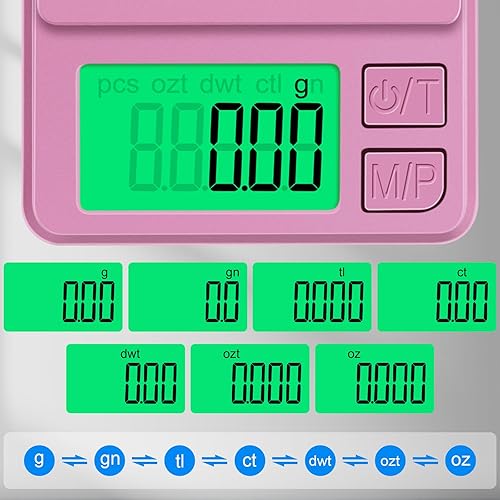 Miniatura 4 de Diyife Báscula digital de bolsillo de 35.27 oz de precisión de 0.00 oz, mini báscula de joyería con cubierta protectora, 7 unidades, función de