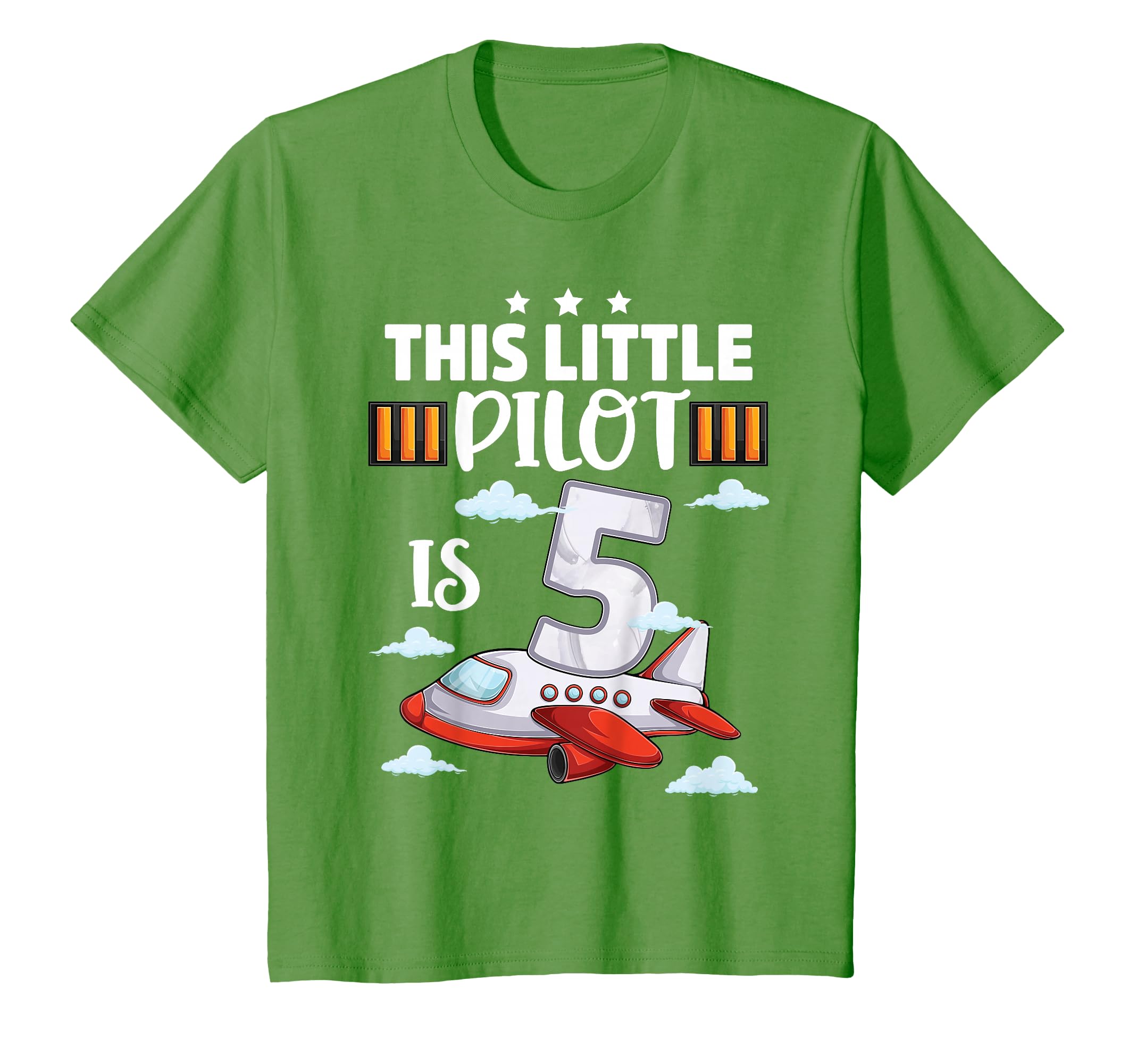 5 year old Boy Girl Airplane Pilot 5th Birthday Aircraft T-Shirt