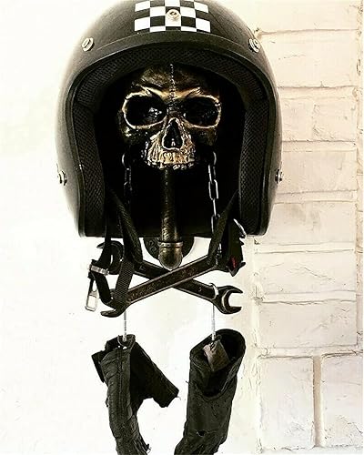 Miniatura 2 de Calavera para casco de motocicleta con soporte para casco de barba, soporte para casco de cabeza de calavera, esencial para soporte de casco de