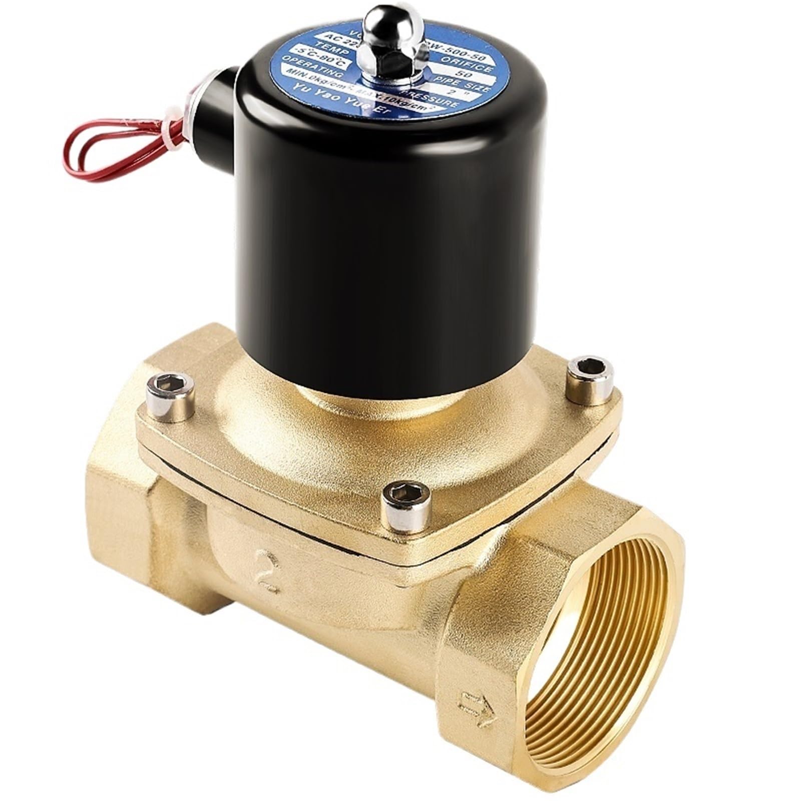 Iusezromar 2 1/2" 3/4" 1" " Inch Normally Closed Brass Solenoid Valve(2",4Vdc)