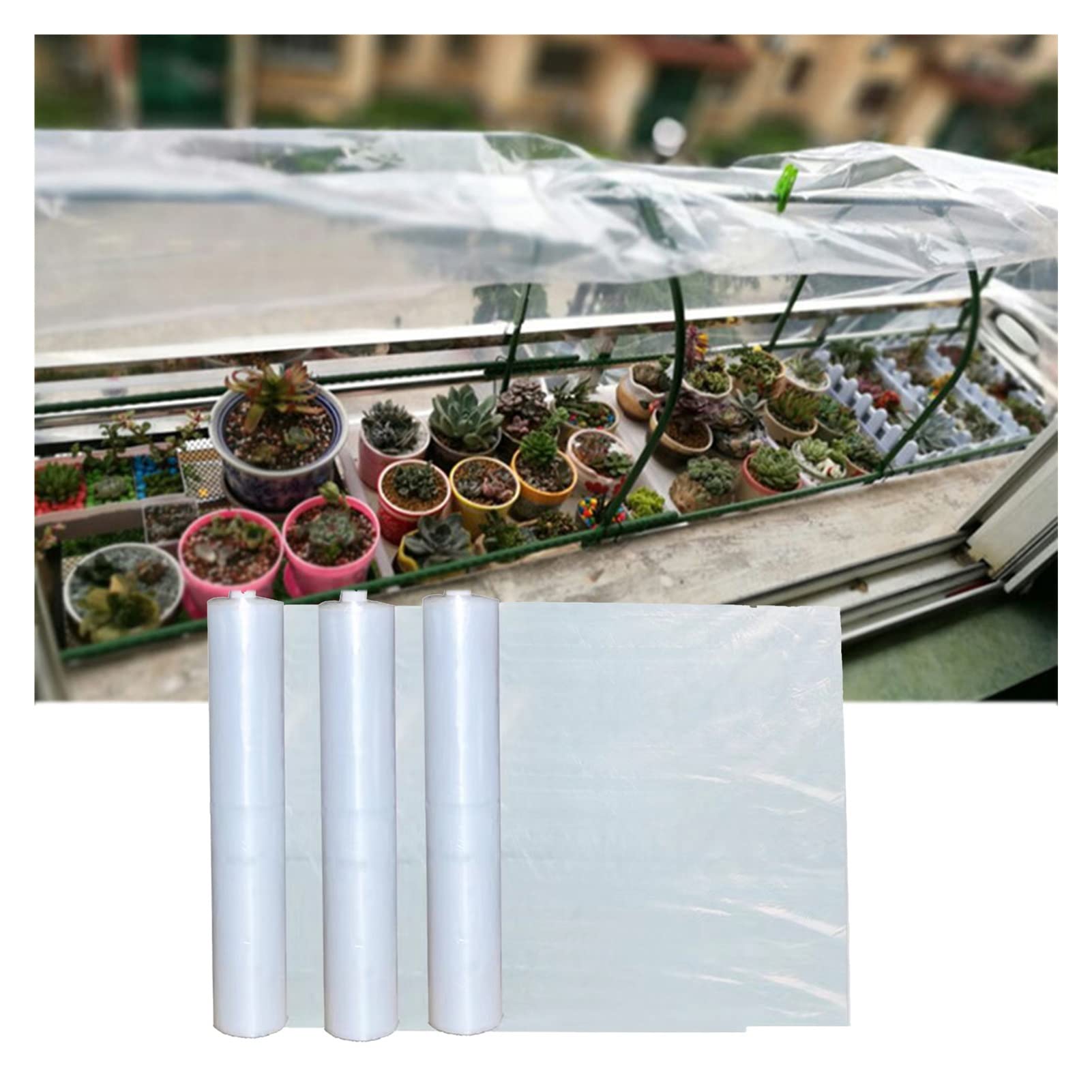 WIGING Película Plástica De Invernadero, Cubierta Vegetal De Invernadero De Polietileno, Placa Térmica De Invernadero Resistente A Los Rayos Ultravioleta para Jardines Hortícolas((WxL) 8x9m)