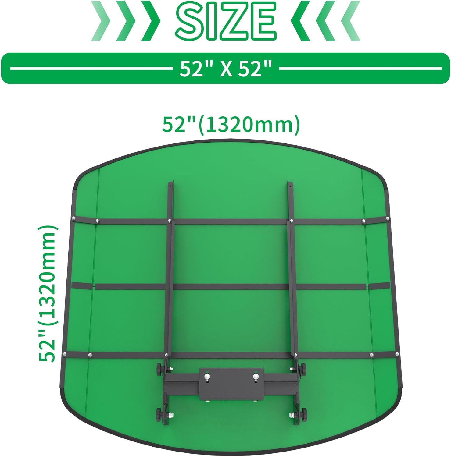 Green Tractor Canopy for ROPS 53-3/8" x 53-3/8" – Sunshade Roof for Lawn Mowers, Heavy-Duty Mounting Brackets, Non-Fading High-Density Thermoplastic (Adds About 4" to Tractor Height)