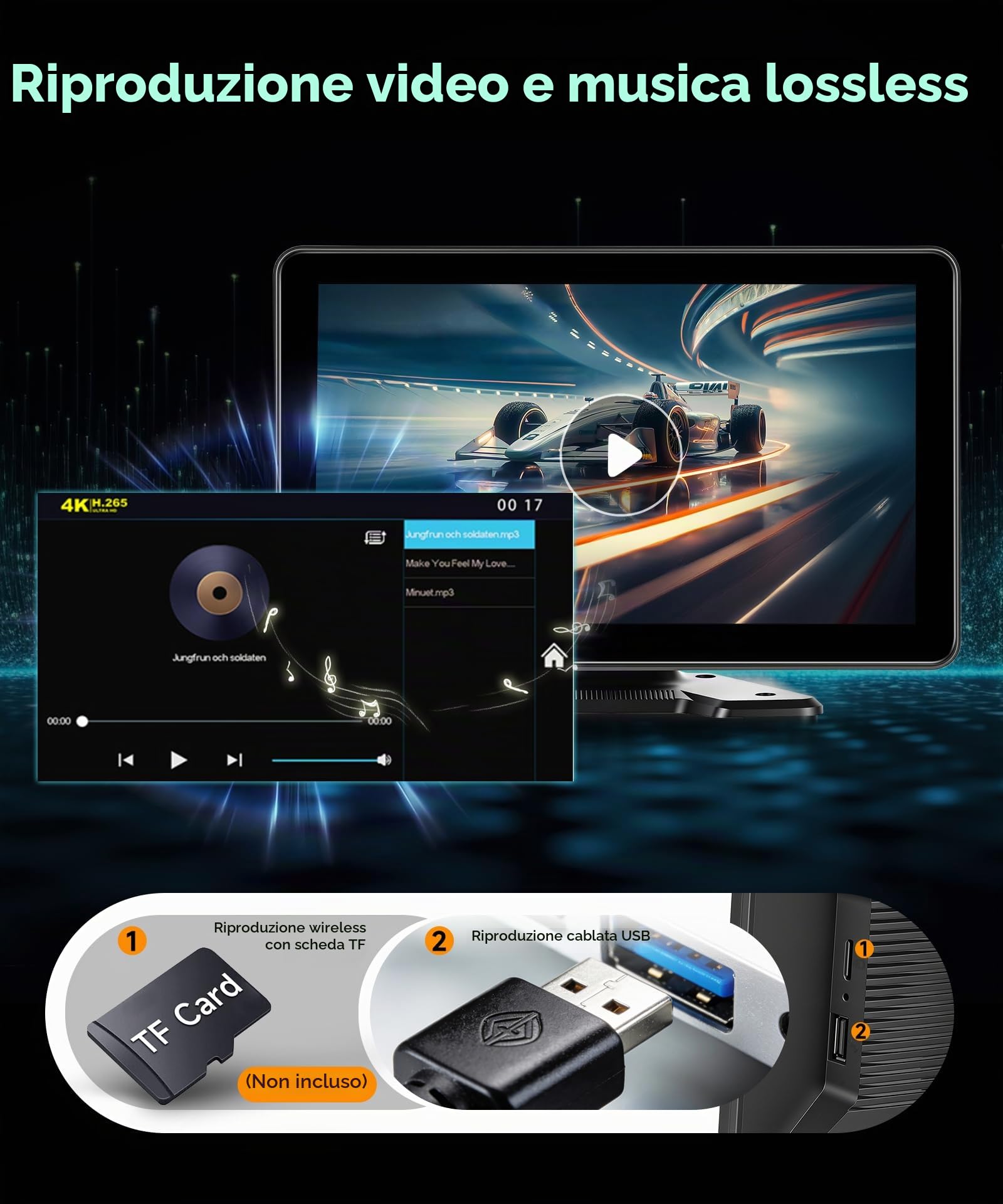 VECHTEL Monitor per auto IPS 10.1'' con 4 Telecamere, Kit Telecamera Posteriore con DVR BSD Impermeabile IP68 Visione Notturna Super Grandangolo con Linea Guida, Cavo 5M/15M, 6.5-36V per Camper Camion