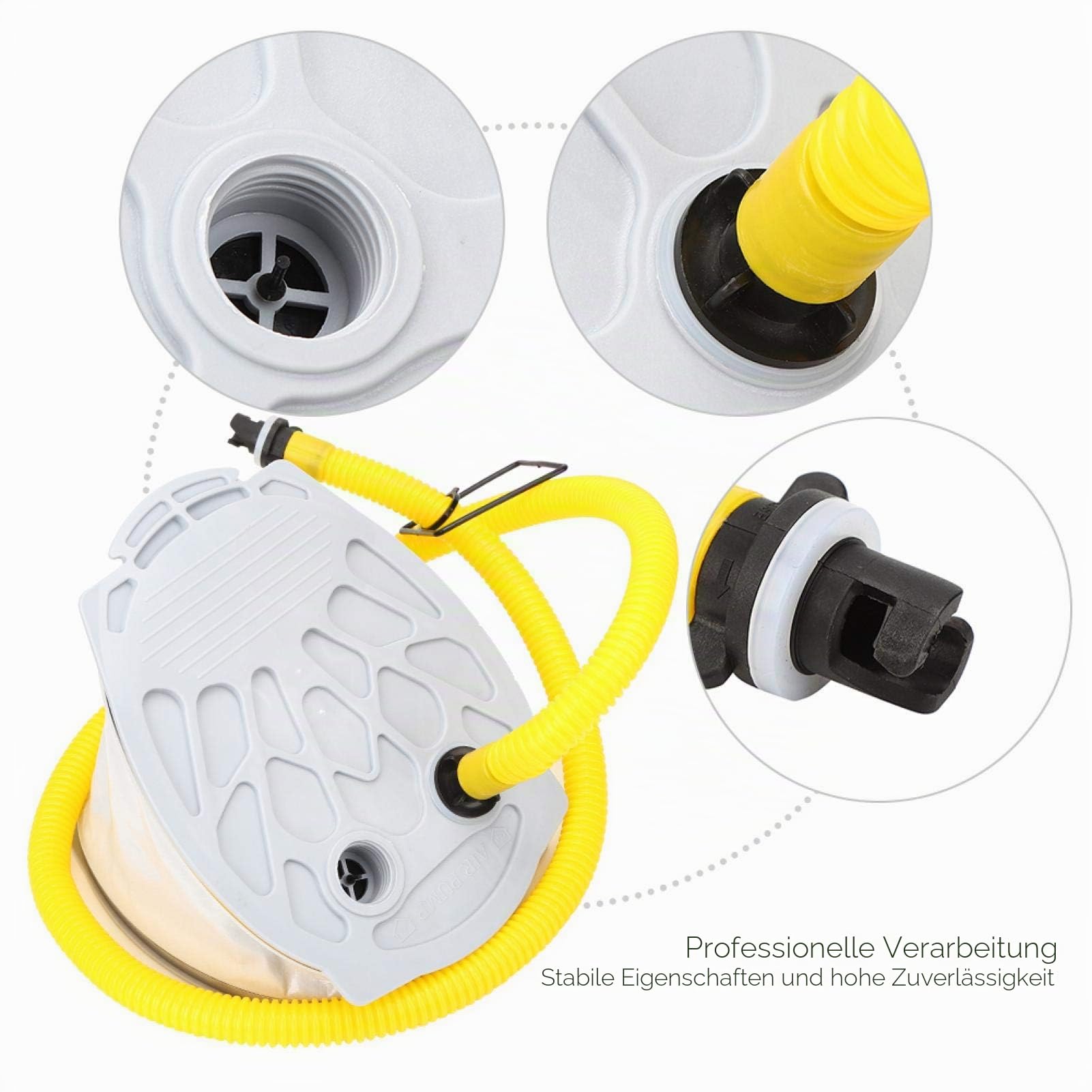 Xirfuni Beibootpumpe, SUP-Pumpe Tragbare Faltenbalg-Fußpumpe Fußpumpe, manuelle Pumpe für Schlauchboot-Schlauchboot aus Gummi