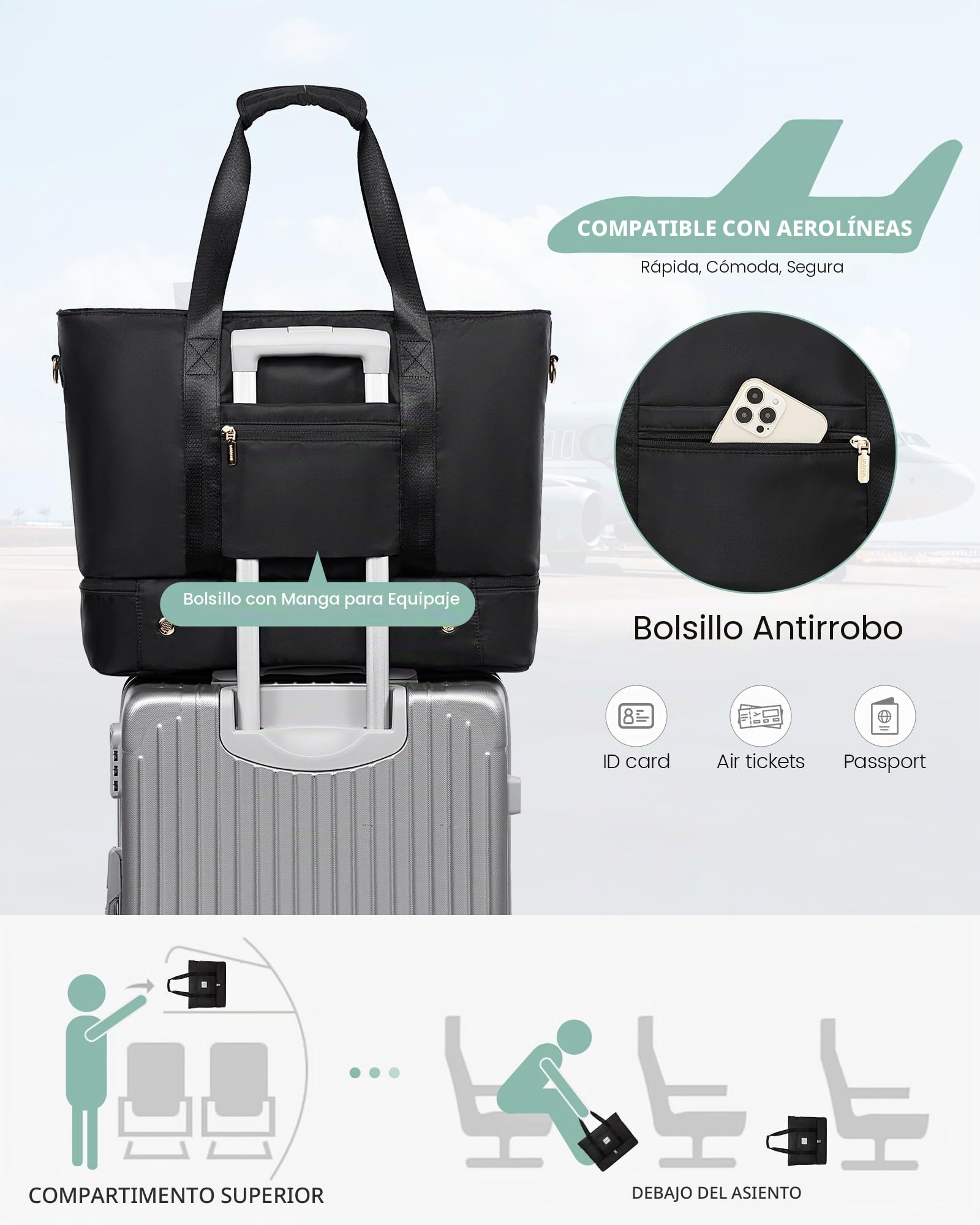 LOVEVOOK Grandes Bolsa de Viaje Mujer, Bolso Maternidad Hospital Travel Bag | Bolso Viaje Fin de Semana Bolsa de Mano Equipaje, Impermeable Macuto Viaje Bolsas Deporte Gimnasio Mochila Gym