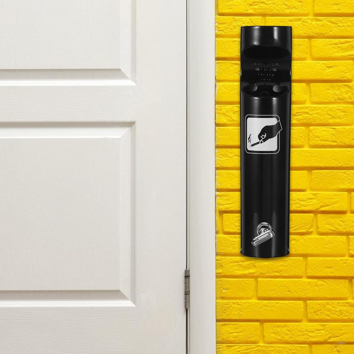 Generic Wall Mounted Ashtray: Outdoor Cigarette Butt Disposal - Stainless Steel Smoke Disposal Receptacle for Hotels Offices Park & Balconies