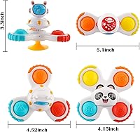Vista 6 de Juguete giratorio con ventosa para bebés de 12 a 18 meses, juguetes de baño para niños pequeños de 1 a 3 años, juguetes sensoriales de primer