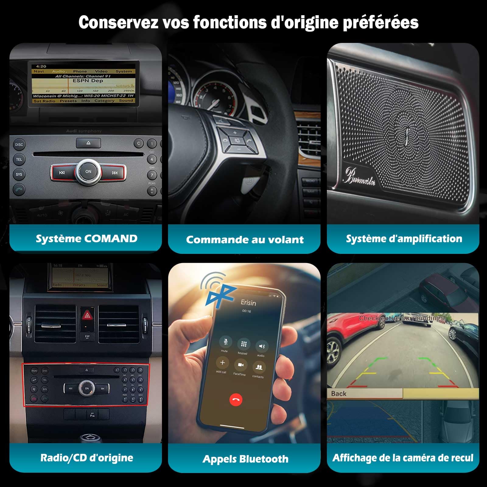 10.25" Android 16 Snapdragon 8 Core Autoradio GPS Navigateur pour Mercedes-Benz GLK-Class X204 système NTG 4.0, GPS Navigateur Wireless Carplay IPS Écran Tactile WiFi 4G LTE Dab+ DVR Bluetooth 5.0