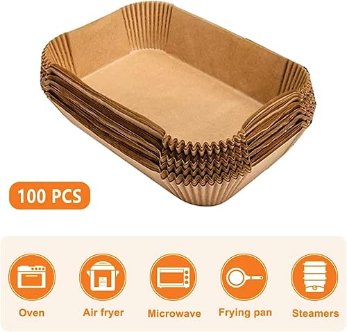 Miniatura 7 de Hojas de papel pergamino desechables para freidora de aire para Ninja Foodi de 8.6 x 5.5 pulgadas, accesorios de horneado para freidora de aire,