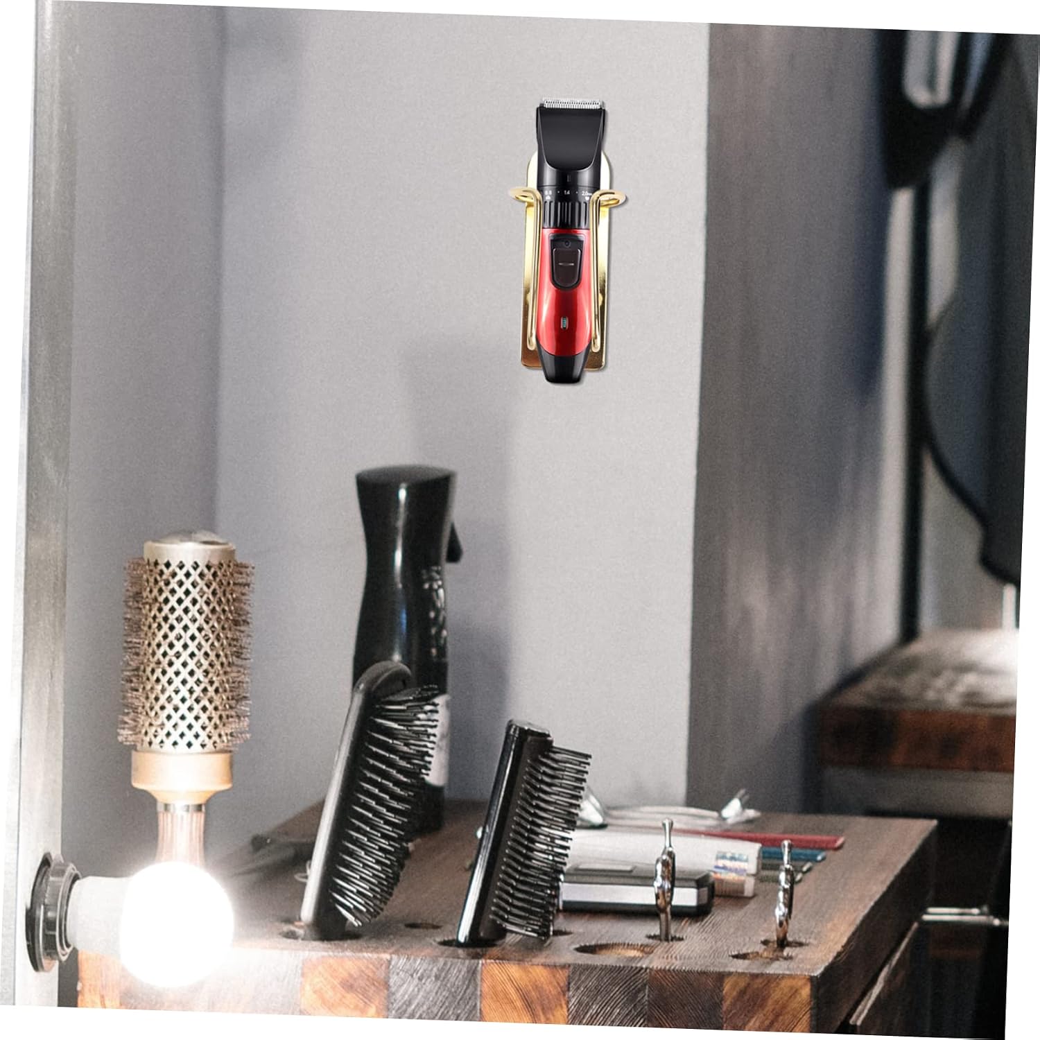 NOLITOY Clipper Holder Stand Multi-purpose Barber Tool Rack Wall-mounted Hair Trimmer Storage