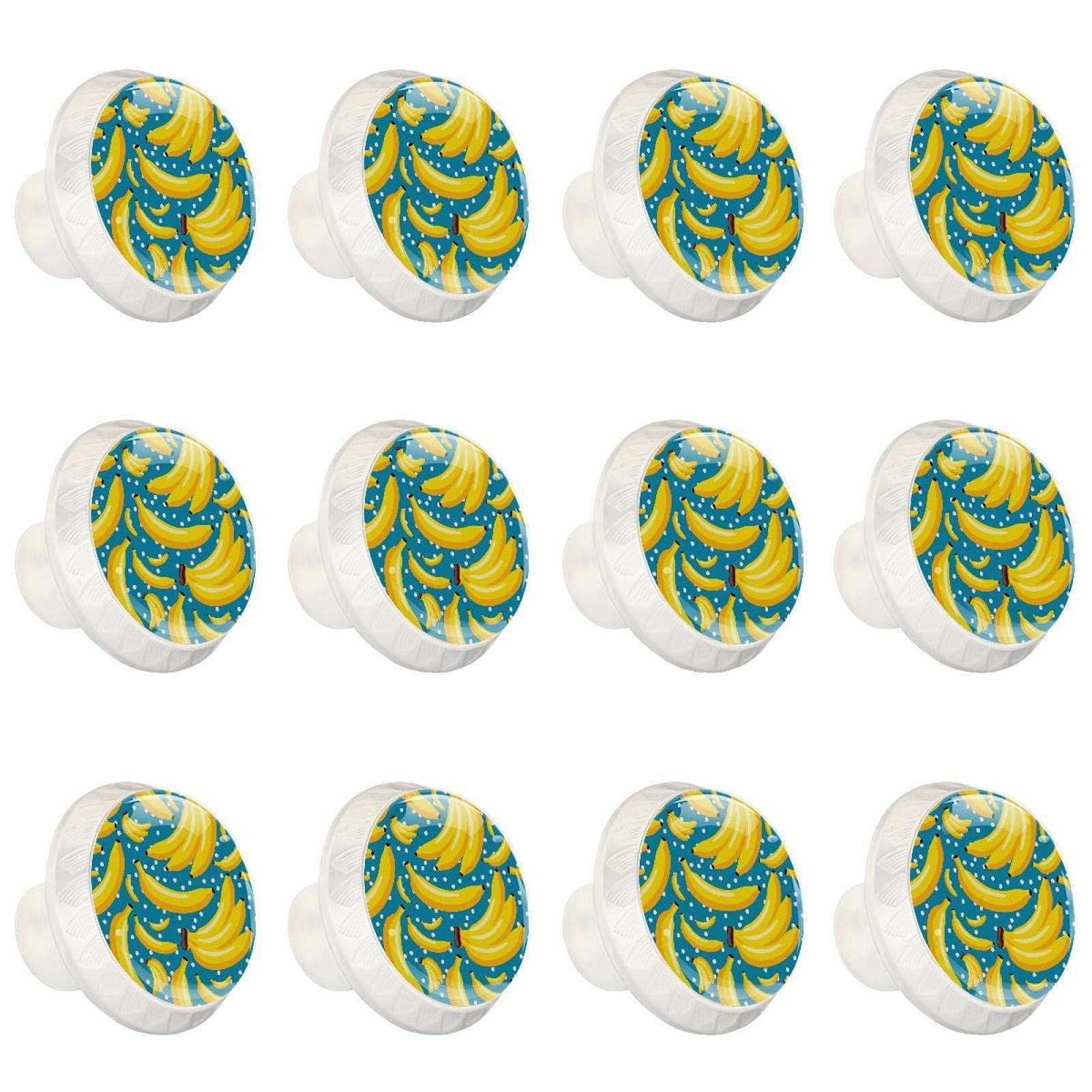 Boutons de cuisine ronds à pois bananes pour relooker facilement vos armoires (x12)