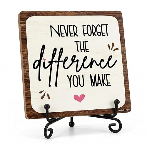 5x5 Inch Motivational Desk Decor – “Never Forget the Difference