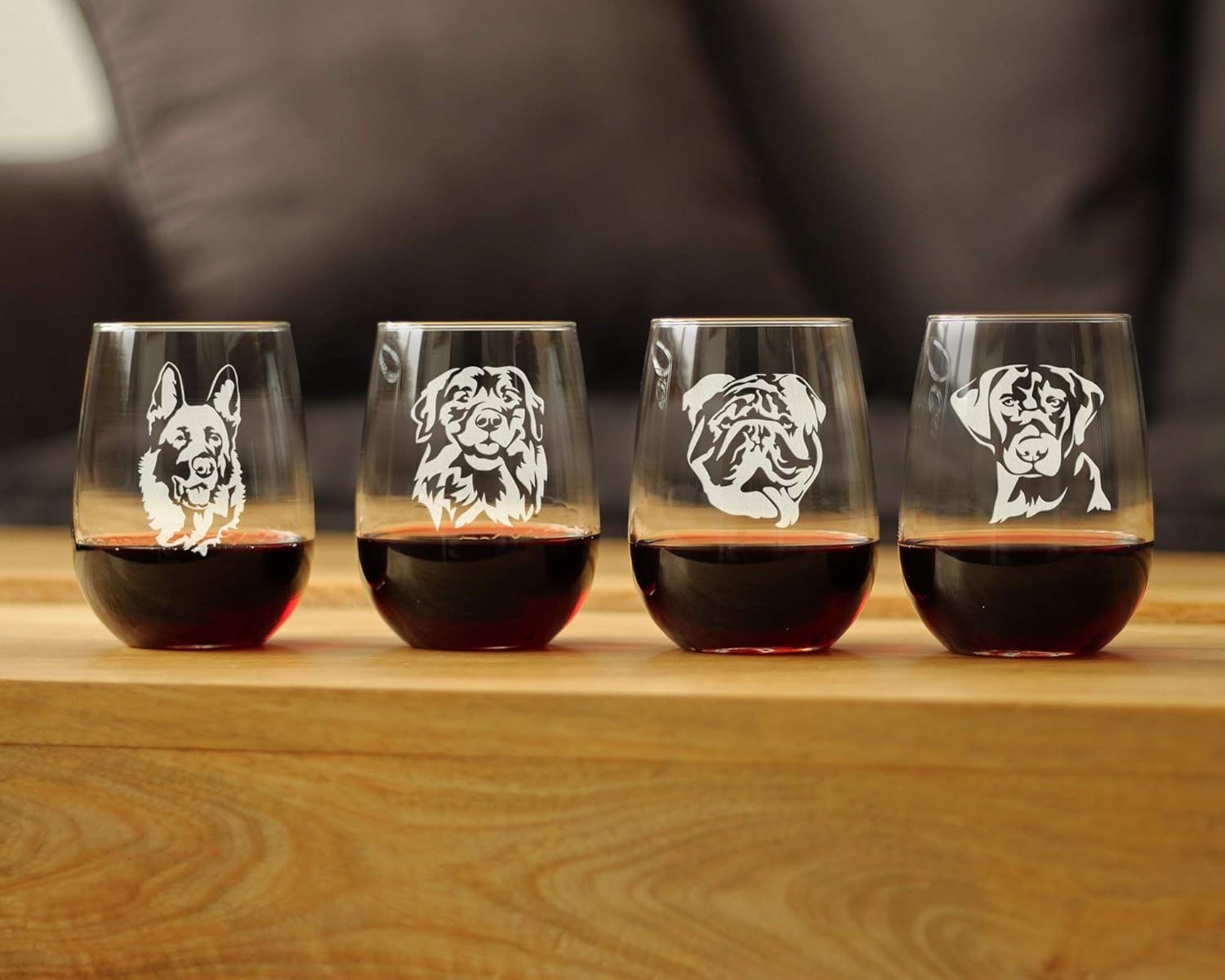 Bevvee German Shepherd Happy Face Stemless Wine Glass - Cute Gifts for Dog Lovers with German Shepherds - Large Glasses - Image 7