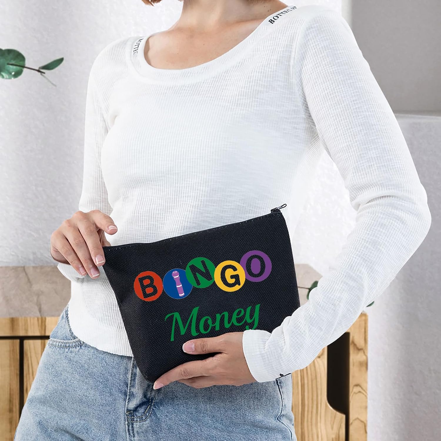 G2TUP Funny Bingo Game Lover Gift Money Zipper Bag Casino Gambling Toiletry Bag