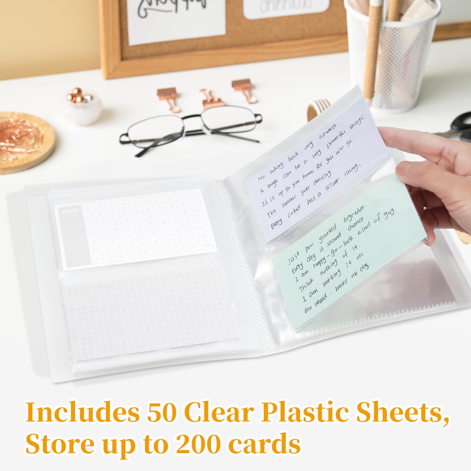 Jactales Large 5x7 Index Card Holder Binder with Clear Plastic Sleeves   200 Pocket Card Organizer for Indexcards, Flashcards, Postcards, Recipe  Cards, Photos, and Study Notes  Small Storage Album : Amazon.co.uk:
