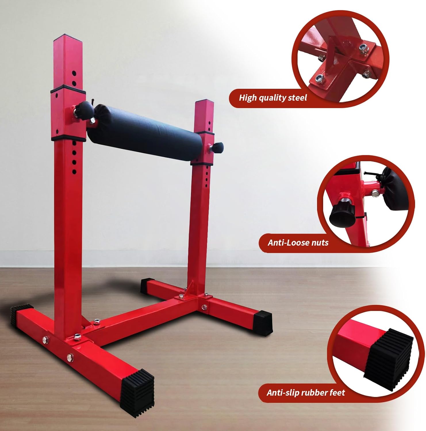 Hipicute Bulgarian Split Squat Stand with 11-Level Single Leg Squat Roller, Single Leg Squat Stand, Lower Body Specialty Machine for Squats,Stretching,Hip Thrus-Ters,Triceps Exercises