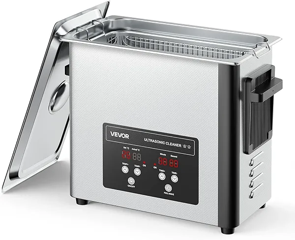 VEVOR 6L Ultrasonic Cleaner, Professional Ultrasonic Cleaner Machine with Cleaning Basket & Digital Display, 120W Stainless Steel 40kHz Cleaning Machine for Watches, Razors, Jewelry, Coins and More
